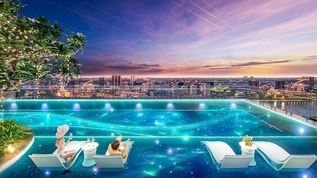 Khu bể bơi tràn bờ hoành tráng tại dự án